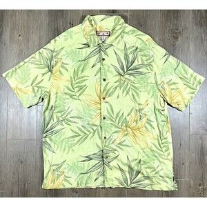 Caribbean Joe Shirt Men's XXL Hawaiian Button Front Tropical Print Short Sleeve